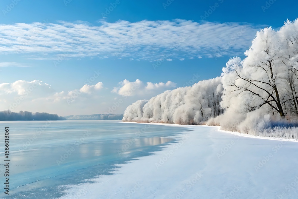 Obraz premium winter landscape with snow high resolution photo 
