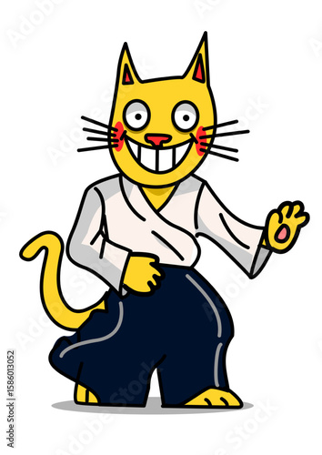 Illustration of an aikidoca cat