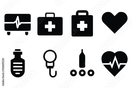 Healthcare Design Icons for Digital Interfaces