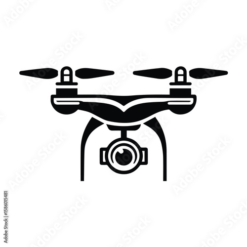 Drone with Camera Vector – Aerial Photography Equipment Icon for Filming