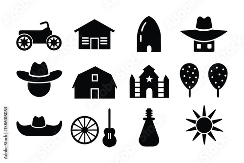 Country Icon Set on White Background for Global Use