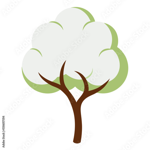 vector tree with green leaves