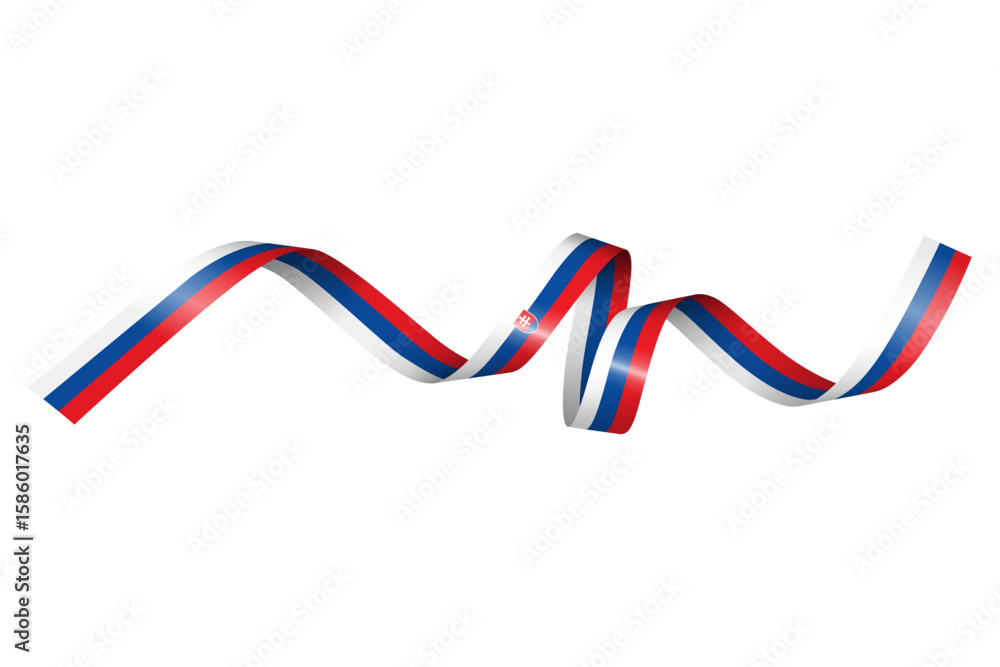 Obraz premium Set of flag ribbon with colors of for independence day celebration decoration