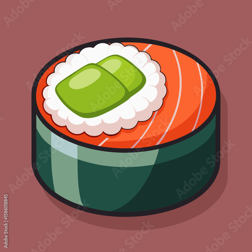 sushi roll with wasabi