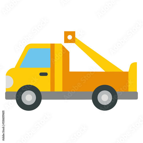 yellow truck isolated on white
