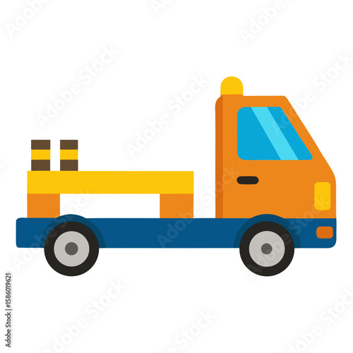 yellow truck isolated on white