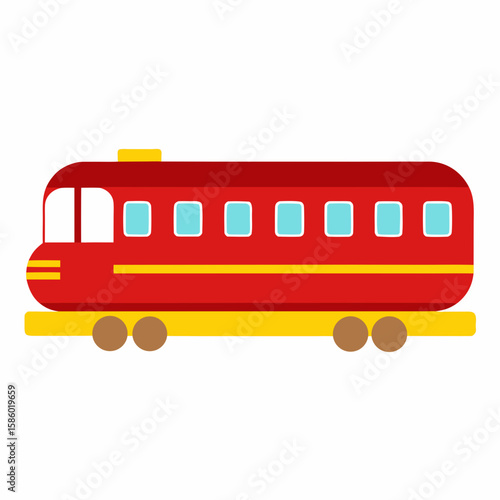 red bus isolated on white background