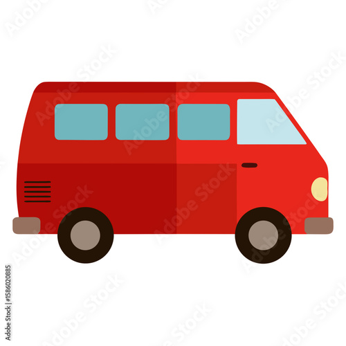red bus isolated on white