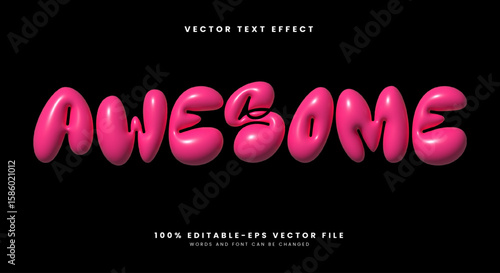 Awesome 3d Inflated Style editable text effect Template Suitable for Cute font