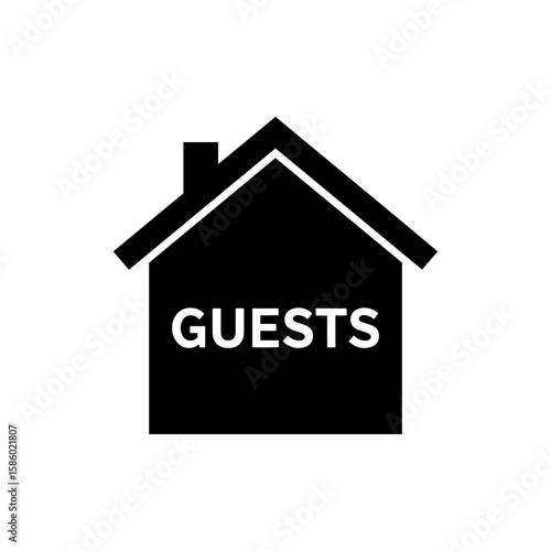 Guests house silhouette icon vector flat design.