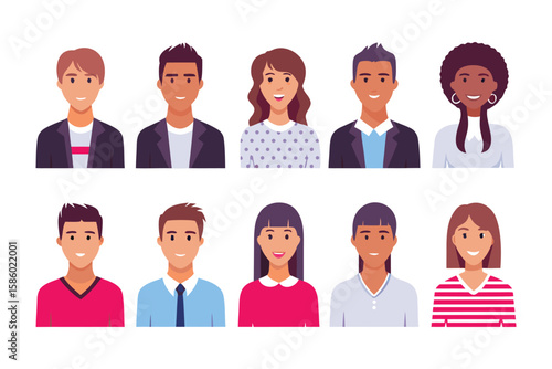 Diverse Faces: A collection of hand-drawn illustrations, showcasing a multitude of faces representing a diverse range of people, exuding a modern, inviting aesthetic.