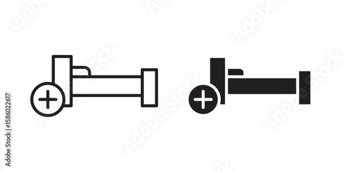 Hospital bed icon. linear style sign for mobile concept and web design.
