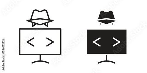 Hacker icon. linear style sign for mobile concept and web design.