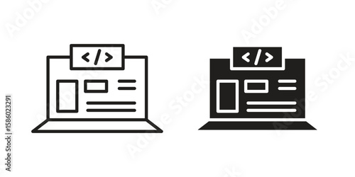Front end icon. linear style sign for mobile concept and web design.