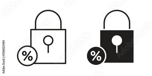 Fixed rate mortgage icon. linear style sign for mobile concept and web design.