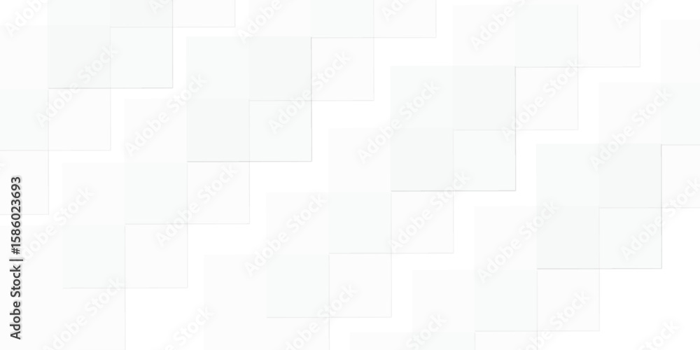 Abstract geometric white and grey rectangle and square pattern background  gray brochure card diamond card blank cube technology minimal square geometric texture paper background.