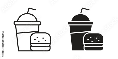 Fast food icon. linear style sign for mobile concept and web design.