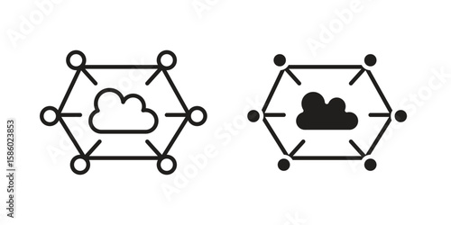 edge computing icon. linear style sign for mobile concept and web design.