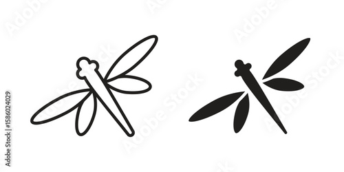 Dragon fly icon. linear style sign for mobile concept and web design.