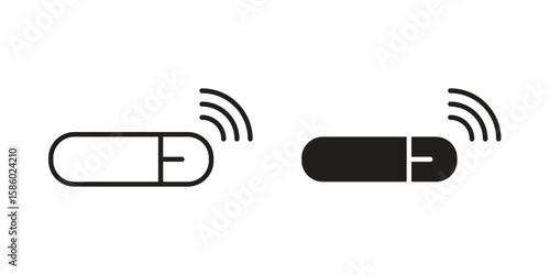 Dog microchip icon. linear style sign for mobile concept and web design.