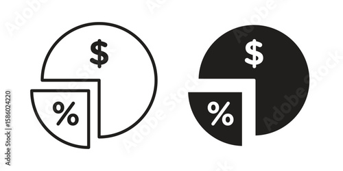 Dividend yield icon. linear style sign for mobile concept and web design.