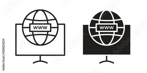 Domain icon. linear style sign for mobile concept and web design.