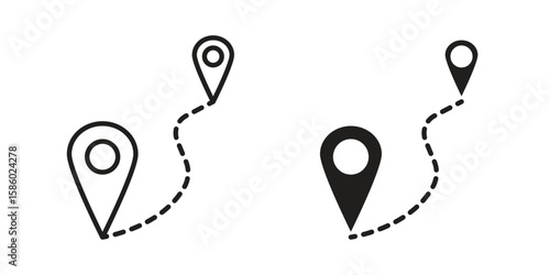 Distance icon. linear style sign for mobile concept and web design.