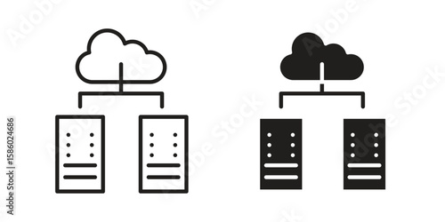 Data center icon. linear style sign for mobile concept and web design.