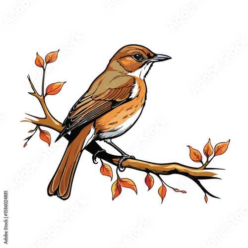robin on a branch