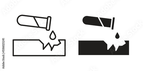Corrosive substance icon. linear style sign for mobile concept and web design.