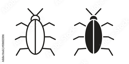 Cockroach icon. linear style sign for mobile concept and web design.