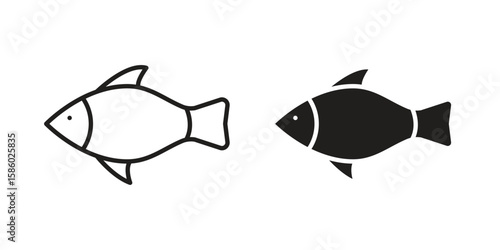Clown fish icon. linear style sign for mobile concept and web design.