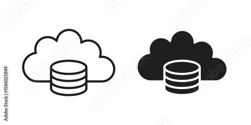Cloud server icon. linear style sign for mobile concept and web design.