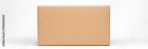 Wallpaper Mural Simple cardboard box center frame studio shot; tan colored container for shipping, storage, and moving on a clean white backdrop, minimal and versatile. Torontodigital.ca