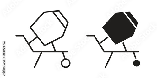 Cement mixer icon. linear style sign for mobile concept and web design.