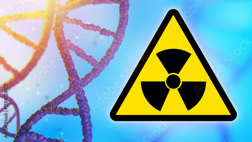 Radioactive warning sign ne...
