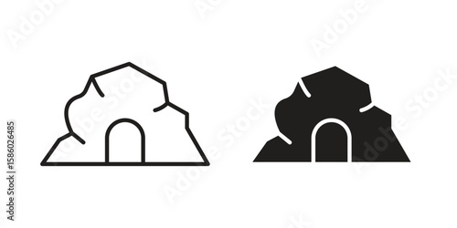 cave icon. linear style sign for mobile concept and web design.