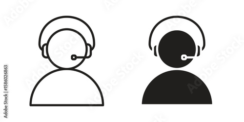 Callcenter icon. linear style sign for mobile concept and web design.