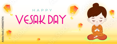 Happy Vesak day buddha vector art with background. The Birthday, Enlightenment and Death of Lord Buddha.