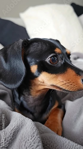 Close up of a cute dachshund 