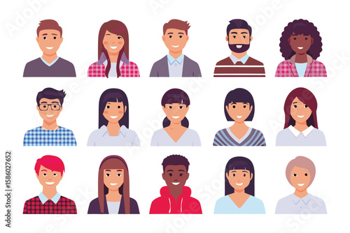 Diverse Faces: An assortment of diverse individual portraits, each radiating a unique essence of personality and background. Capturing the essence of a spectrum of expressions and identities.