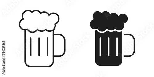 Photos Beer icon. linear style sign for mobile concept and web design.