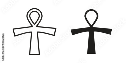 Tableau sur toile Ankh icon. linear style sign for mobile concept and web design.