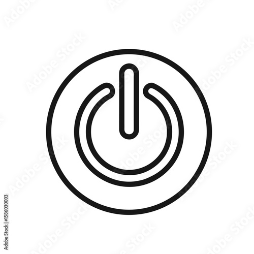 Simple power off button icon with a clean outline on a white background