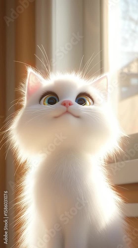 Funny animated cartoon kitten for social media 