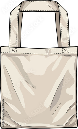 Reusable cotton tote bag eco friendly shopping accessory natural color fabric carrying item