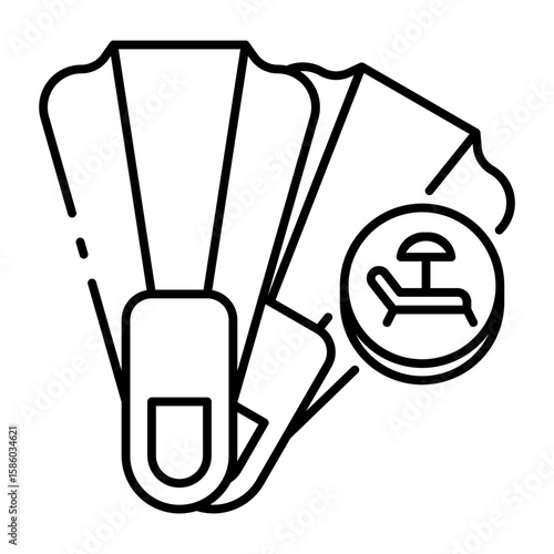 This Diving Fins icon is suitable for Summer Holiday, etc.