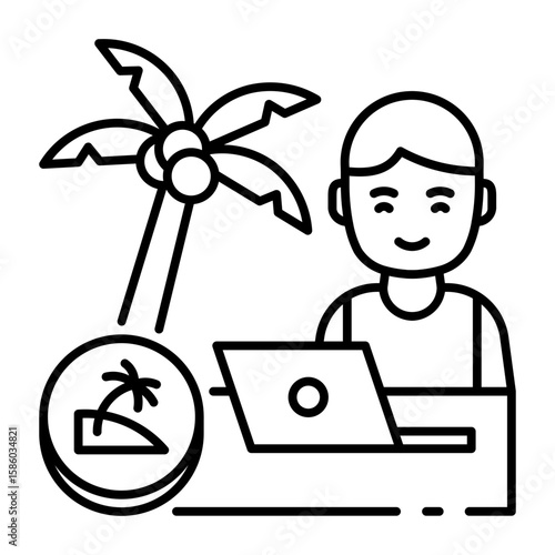 This Staycation icon is suitable for Summer Holiday, etc.