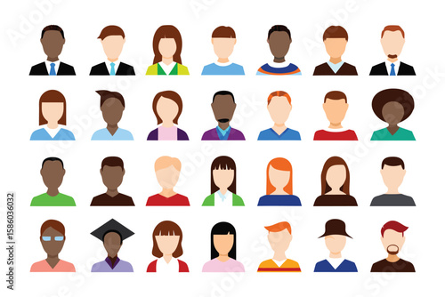 Diverse Avatars: A diverse collection of professional avatars, each a unique digital representation. Embracing the beauty of individuality, this image exudes a spirit of unity and togetherness.