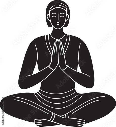 silhouette of yoga